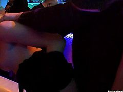 Sinfully party sluts sucking and fucking large schlongs in the club