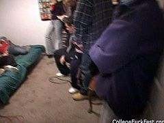 These college girls with small tits are in love and they would love to taste each other's swollen nipples. Check out this awesome sex scene now to see what else these drunk gals are up to.