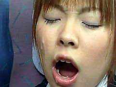 Cute japanese likes the taste of cum sliding all over her sweet mouth