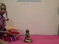 Check out this horny czech couple having fun on the bed. She toys her tight pussy and fingers her asshole before her boyfriend fucked her nice!