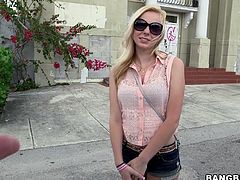 This shapely blonde seductress is as horny as slut could ever be! If there's a chance for a hard fuck she will never miss it.