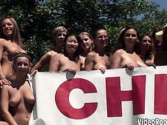Crazy horny teasing babes caught on tape
