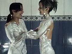 LATIN TEEN TEASE 4 PLAY WITH  FRIEND IN SHOWER