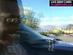 Horny black dude picks up plump bitch at the parking lot. He invited her to the studio where she gets her soaking wet coochie eaten dry.