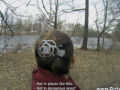 I always take my spy glasses everywhere I go because you just don't know when they can be helpful! This time I recorded something special, a beautiful sight of autumn in the park and a cute chick that sucked my dick. She is so pretty, those eyes, her lips and the way she kneels to suck my dick like a whore!