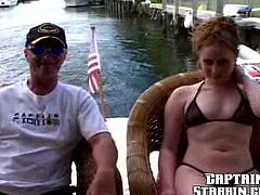 Dude hooks up with a girl at the beach and fuckin' takes her for a ride on his boat and his dick, check it out right here.