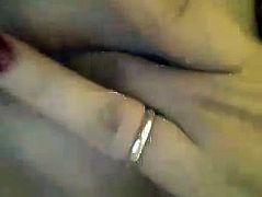 wife plays with pierced pussy till its wet