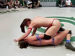 This chicks love to fight and to fuck. They do both thing in the ring. They wrestle and then play with each others pussies.