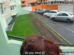 Mary was one of the first girls i used my spy camera glasses on. She was a pretty redhead which seemed unapproachable at first but after I offered to pay her for a quick blowjob she was very cooperative. We went inside a near by building where she got down on her knees and started sucking my dick.