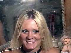 Appetizing young blonde is posing in front of a cam and later getting her smooth pussy drilled hard in missionary style. Enjoy watching sextractive young blondie for free.