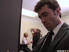 Voluptuous ex-wife gets fucked hard up her ass hole right in the office