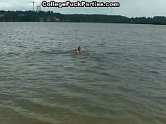 See these horny brunette belles getting banged by a white and a black stud in this intense vid provided by college parties. The hot foursome quickly gets out of control at the lake!