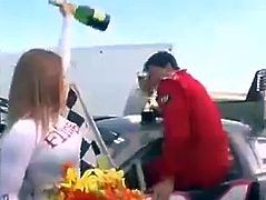 Racer Gets Fuck Of  A Lifetime From 4 Hot Babes