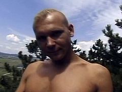Watch two horny hunks and one hot brunette babe go bisexual outdoors in this amateur threesome video. They can't wait to get their asses and pussy banged into heaven.