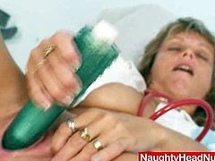 Naughty Head Nurses brings you an amazing free porn video of a mature cougar doctor as she teases with her sweet cunt while assuming some very interesting poses.