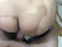 Brown-haired girl sucks a cock in a shower cabin. After that she gets her teen pussy fucked from behind.