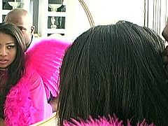 Porner Premium brings you an amazing free porn video where you can see how a sensual Asian brunette in pink fishnets gets drilled very hard into kingdom come.