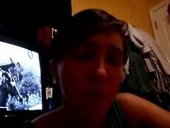 Teen gf swallows on cam for the first time