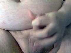 Fat Gay with small cock masturbate and cum