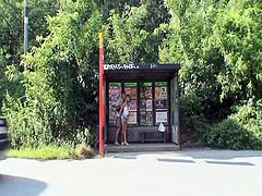 This horny babe was waiting for a bus but soon one other guy came to join her in the bus stops and she began to seduce him by placing his hand on her pussy.Watch how this dude fucks her on the bus stop and other outdoor places.
