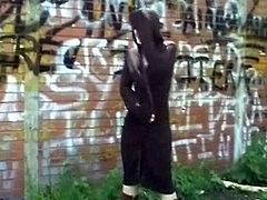 Youngster goth nymphs public vagina flashing and outside Emaciated Greenhorn punk exposing herself i