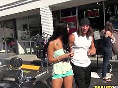 Reality porn video filmed on streets. Lusty girls involve regular people in the clip making kinky porn scenes. Reality Kings studio initiated the action.