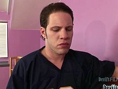 Watch this nice blowjob from sexy and horny shemale in cheerleaders uniform in the bedroom in Fame Digital sex clips.