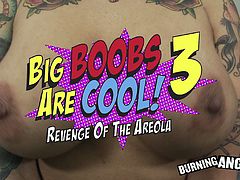 Big Boobs are Cool! 3 - Revenge of the Areola. Featuring Bella Vendetta, Nova, T.A., Regan Reese, Roxxxie Rose, Joanna Angel. The big tits are back in town, with Joanna's crew, looking for dicks to titfuck!