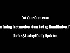 Eat Your Cum brings you a hell of a free porn video where yo ucan see how some alluring and evil dommes make you eat your own cum while assuming very hot poses.