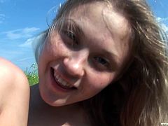 Amazing blonde amateur teen doesn't need convincing to get in the sunshine outside and bares all and fingerfucks for our pleasure!