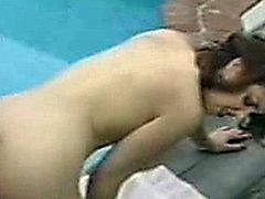 letha fucks in the pool with her luscious boobs