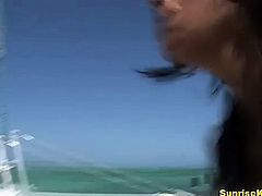 Glamour babe Black Angelika fucks on the boat