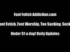 Foot Fetish Addiction brings you an amazing free porn video where you can see how some very sensual blondes and brunette show their feet while assuming very hot poses.