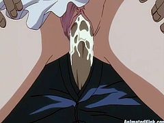 Masturbate watching this animated video where a cute brunette has to suck his boss's dick and crawl with a leash around her neck wearing underwear.