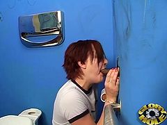 Erica goes to work on this lucky guy's cock when she starts throating, sucking, and stroking it the second he puts it through the gloryhole.