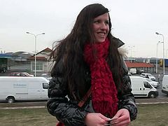 Money hungry bitch meets a guy in the street. She agrees to have sex with him for cash. Morgan gives a blowjob and then gets fucked doggystyle.