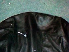 Cum on leather jacket of my sister in law