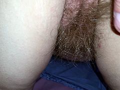 wife real hairy pussy, asshole, asscrack & 8'' long pube