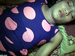 Gib is a young Asian tranny who turns her ass hole into a gaping hole for a guy's stiff cock. She tugs on hers as he pounds her butt crack hard and balls deep.