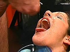 Horny ladies are in great need to have thier faces covered in creamy jizz
