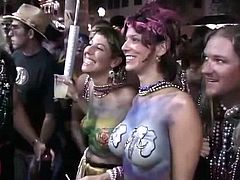 Girls flashing nude in public at fantasy fest 2001