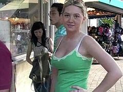 While out shopping for jeans, Alison got a little crazy and pulled her pants down to flash her perfect, round ass while in public.
