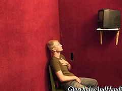 Glory Holes and Handjobs brings you a hell of a free porn video where you can see how the horny blonde stud Luke Cross enjoys a glory hole cock with his mouth.