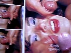 wanking and cumming over an old porn mag