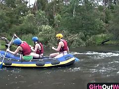 Three nasty amateur lesbian teens are ready to try oral sex and fingering on a raft. Courtesy of Girls Out West you can see them having a hell of a time!