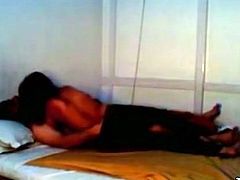 Horny desi face fucks amateur Indian chick before feeling up her body all over. Then, the girl gets on top of her lover imitating steamy cowgirl fuck.