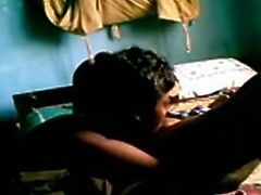Thirsty desi licks wet pussy actively. Then he enters throbbing pussy in a missionary position pounding intensively. Later on sexy Indian girl gives head to her lover.