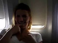 Amateur Masturbation in airplane