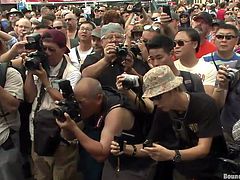 These boys feel good on the stage. Being in the middle of the attention makes them horny as hell and that crowd demands a hot show. They kneel, fuck and feel the magic as an executor humiliates them in front of the public. Damn this is hot so don't miss the rest of it!