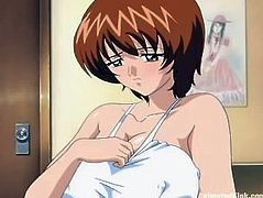 Get a load of this anime hottie's huge breasts in this hardcore scene where she's fucked by a guy's thick cock.